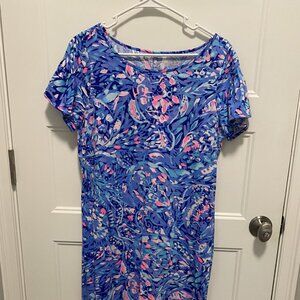 Lilly Pulitzer Marah Dress Royal Purple Party Wave Size L
